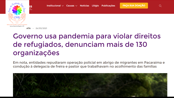 Read more about the article CONECTAS: Governo usa pandemia para violar direitos de refugiados, denunciam mais de 130 organizações